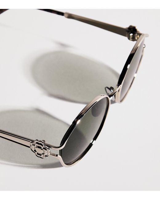 Maje Green Metal Round Sunglasses