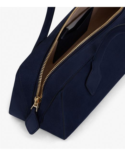Alaïa Blue Medium Nubuck Le Teckel Shoulder Bag