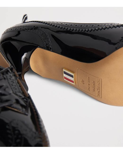 Thom Browne Black Patent Leather Wingtip Pumps 50