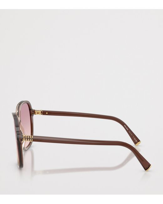 Miu Miu Pink Acetate Oversized Sunglasses