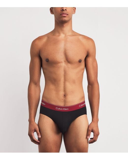 Calvin Klein Black Stretch-Cotton Hip Briefs for men