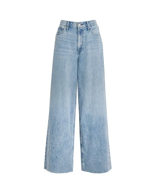 Rag & Bone Blue Featherweight Sofie High-Rise Wide-Leg Jeans