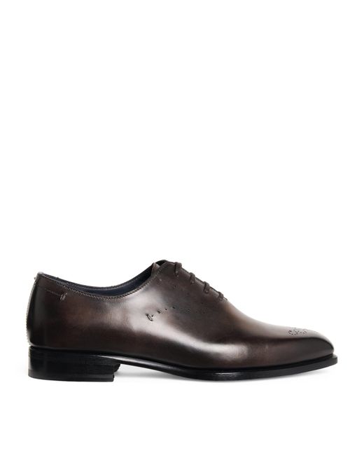 Brioni Brown Leather Elysium Oxford Shoes for men