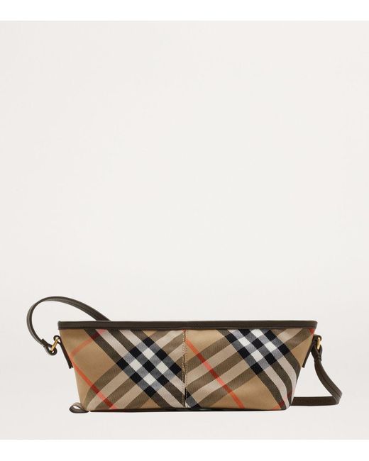 Burberry Metallic Mini Cotton Check Shoulder Bag