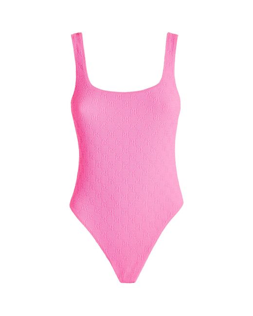 Alexander Wang Synthetic Logo Square-neck Bodysuit in Pink | Lyst UK