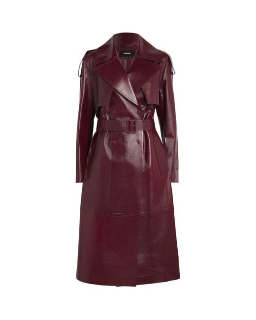 Mackage Purple Lambskin Carmela Trench Coat