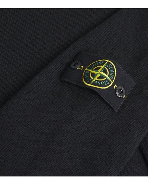 Stone Island Black Virgin Wool-Blend Midweight Sweater for men