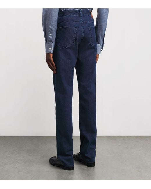 Canali Blue Slim Jeans for men