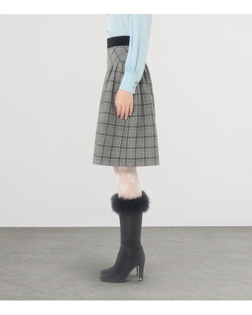 Valentino Gray Virgin Wool Check Shorts