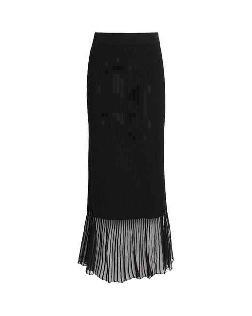 Claudie Pierlot Black Rib-Knit Maxi Skirt