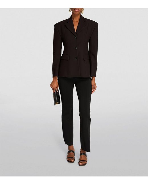 MAX&Co. Black Fitted Single-breasted Blazer
