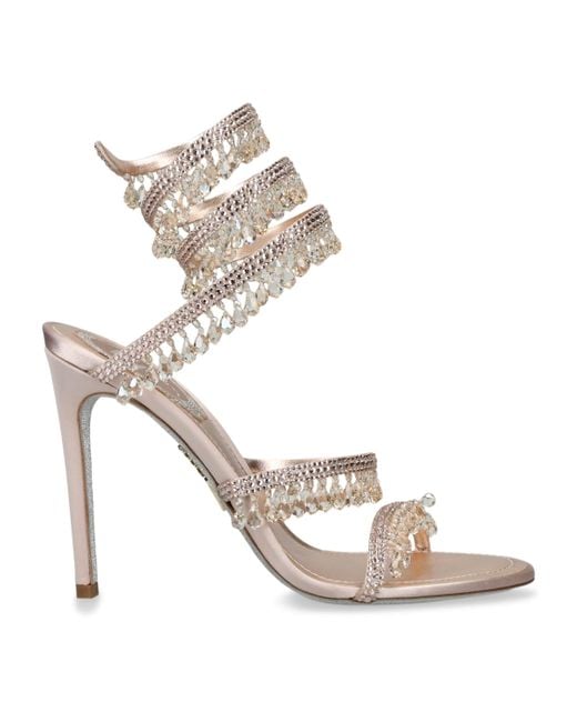 Rene Caovilla Metallic Satin Chandelier Sandals 105
