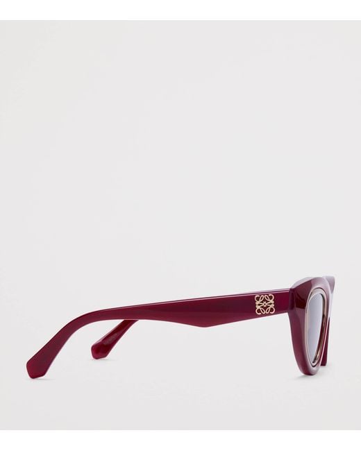 Loewe Purple Acetate Mini Anagram Cat-Eye Sunglasses
