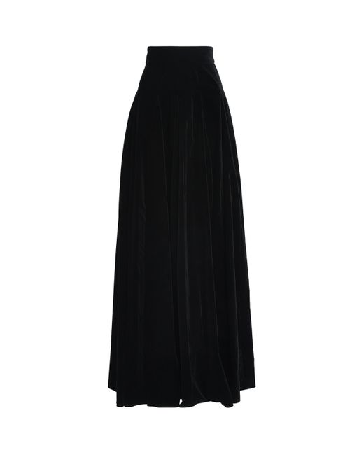 Max Mara Black Velvet Maxi Skirt