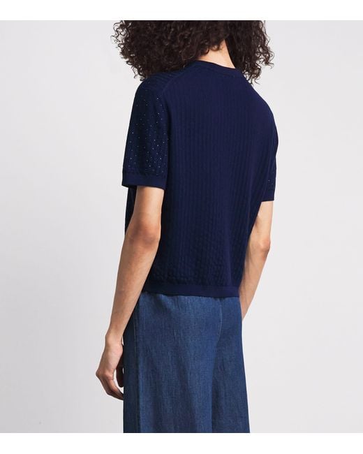Maje Blue Wool-Blend Embellished Sweater