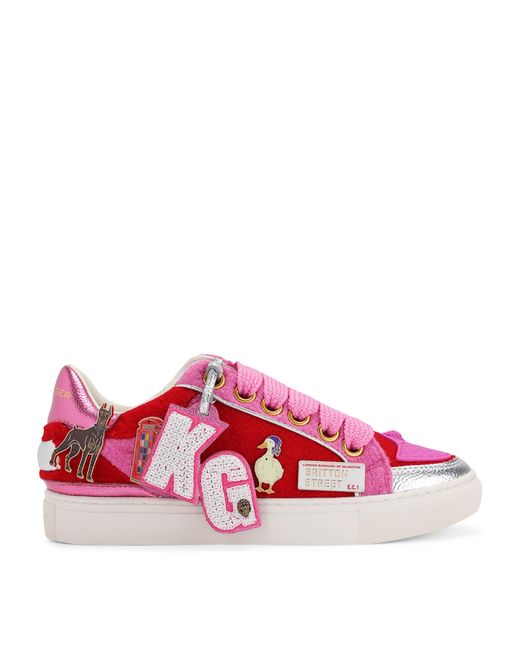 Kurt Geiger Red Southbank Tag Slim Sneakers