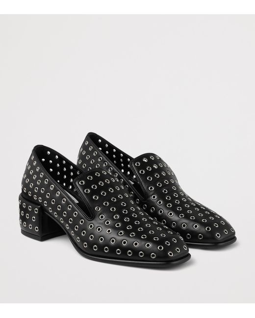 Jimmy Choo Black Eliot 45 Nappa Heeled Loafers