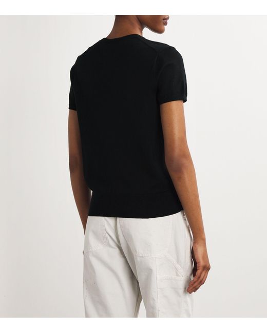 Polo Ralph Lauren Black Cotton-blend Short-sleeve Sweater