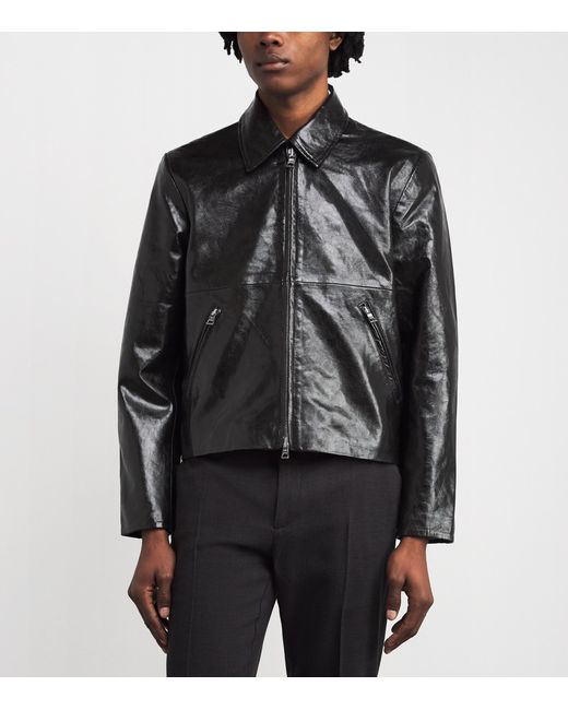 Won Hundred Black Leather Dutton Jacket for men