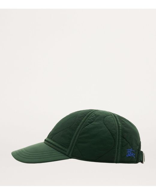 Burberry Green Nylon Quilted Baseball Cap for men