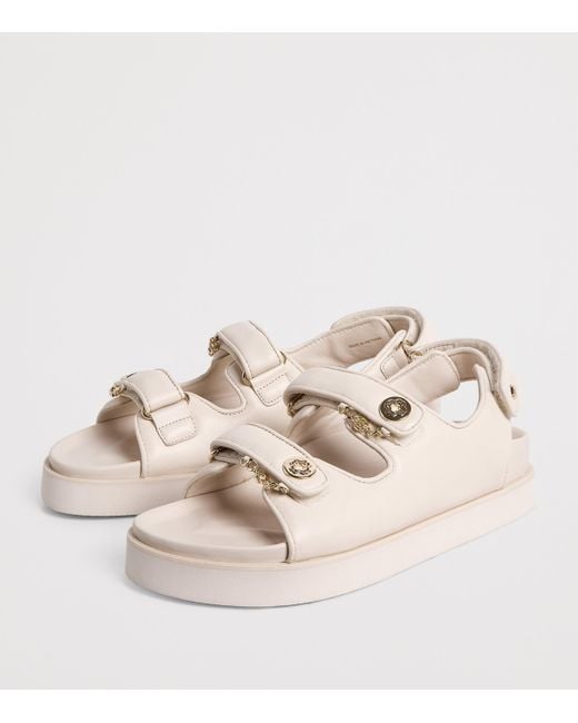 Maje Natural Faux Leather Clover Sandals