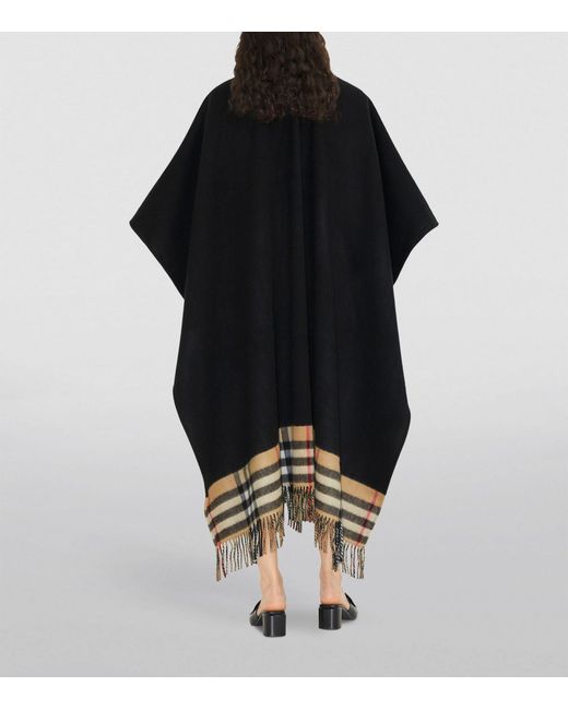 Burberry Black Wool And Cashmere Blend Reversible Cape