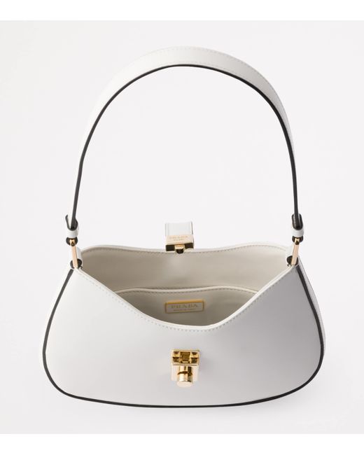 Prada Gray Leather Cleo Shoulder Bag