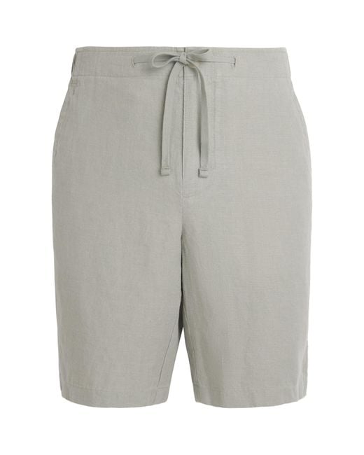 Vince Gray Linen Drawstring Shorts for men