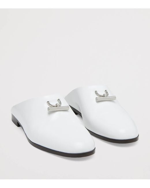 Alexander McQueen White Leather T-Bar Mules