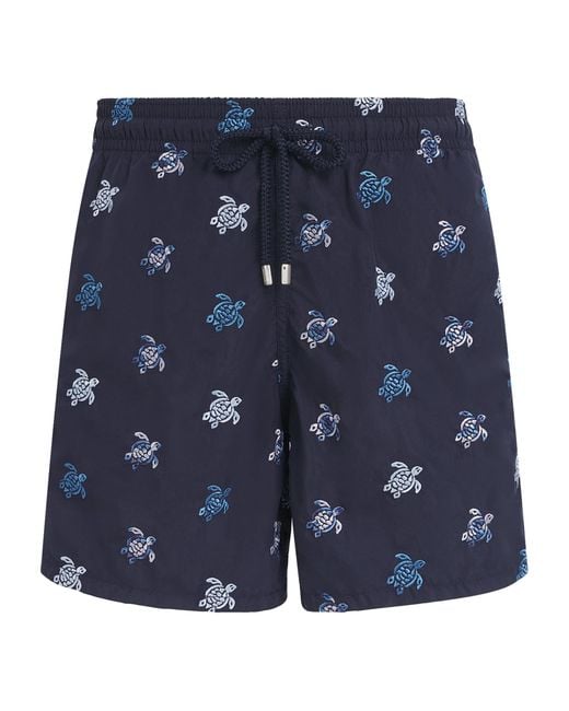 Vilebrequin Blue Embroidered Turtle Swim Shorts for men
