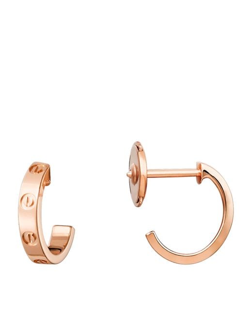 Cartier Metallic Rose Gold Love Hoop Earrings
