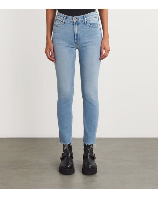 Mother Blue The Dazzler Ankle Fray Jeans