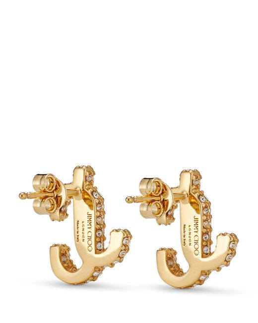 Jimmy Choo Metallic Crystal-Embellished Jc Stud Earrings