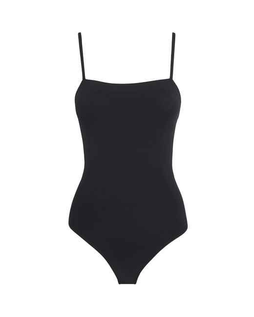 Eres Black Square-Neck Aquarelle Swimsuit