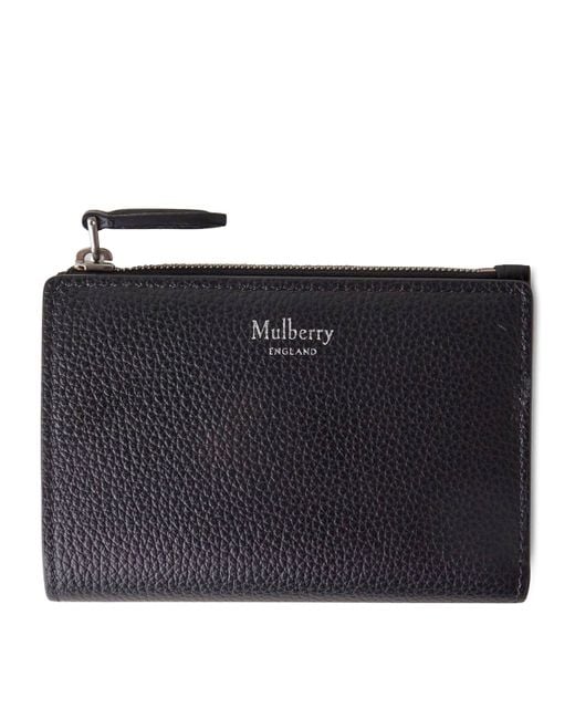 Mulberry Black Bifold Zipped Continental Wallet