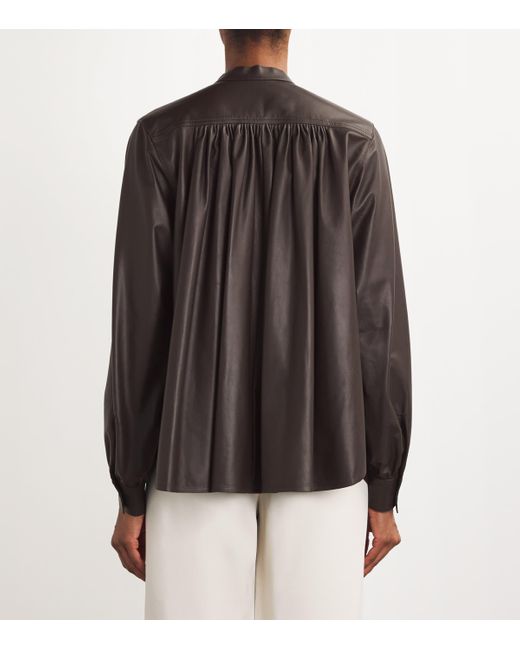 Yves Salomon Brown Leather Blouse