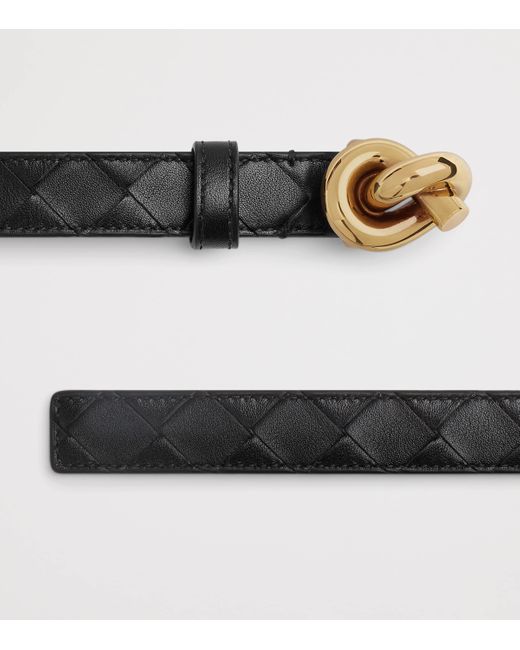Bottega Veneta Black Leather Knot Belt