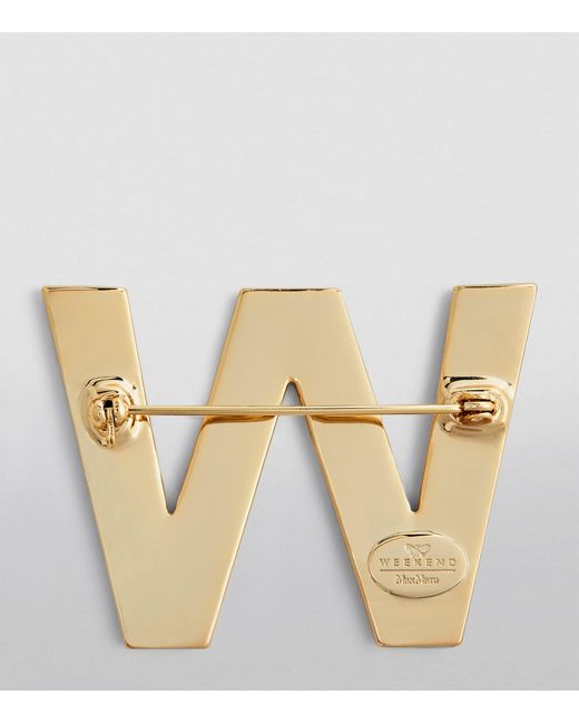 Weekend by Maxmara White Embellished 'w' Brooch