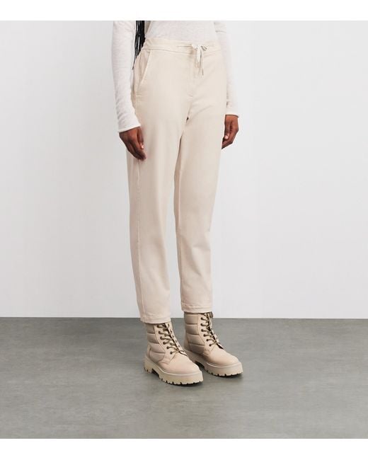 Eleventy Natural Cotton-Blend Drawstring Trousers