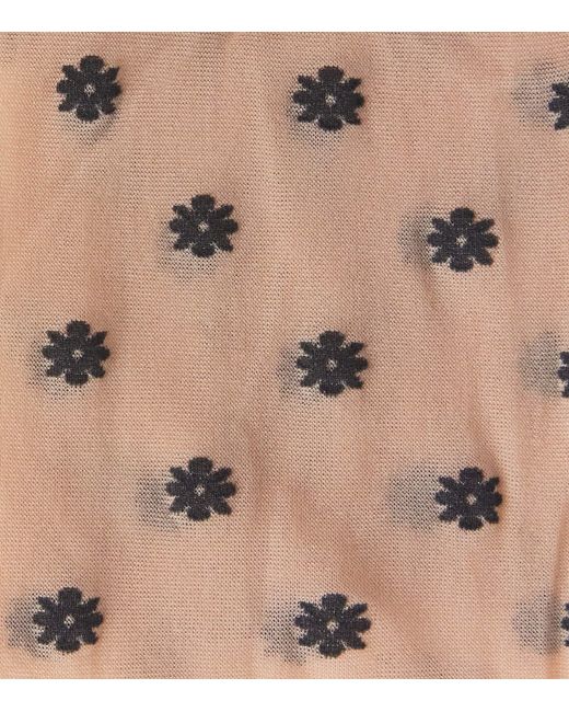 Wolford White Daisy Mid-Calf Socks