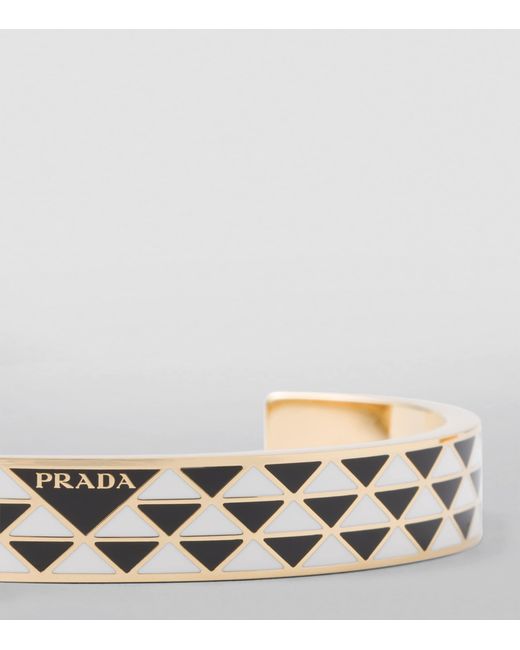 Prada Natural Enamel Triangle Cuff Bracelet