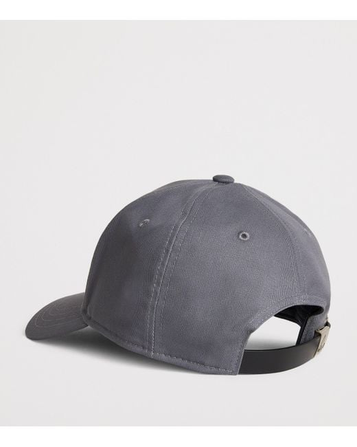 Moose Knuckles Gray Cotton Logo Baseball Cap for men