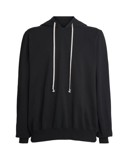 Rick Owens Black Cotton Oversized Hoodie for men