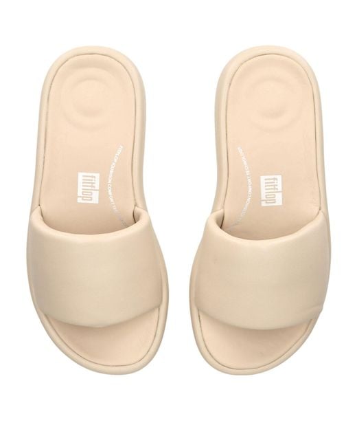 Fitflop Natural Leather Iqushion D-luxe Slides