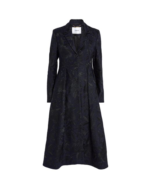 Erdem Wool Floral Embroidered Stephanie Coat in Black | Lyst Canada