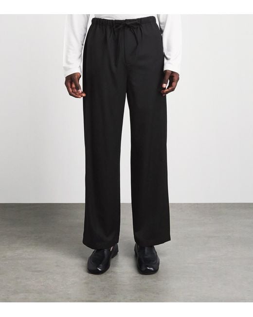 LE17SEPTEMBRE Black Wool-Blend Drawstring Trousers for men