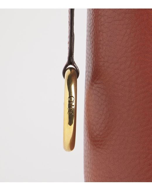 Chloé Brown Medium Leather Spin Tote Bag