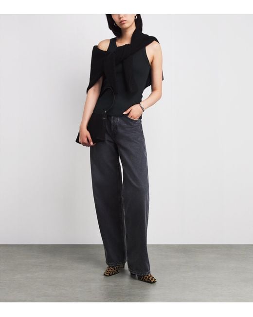Vince Black Ribbed Tank Top