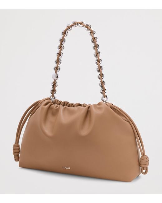 Loewe Brown Large Leather Flamenco Shoulder Bag