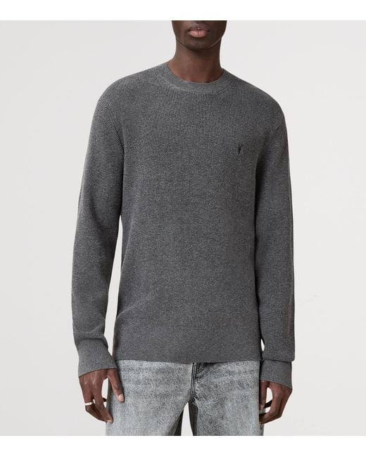 AllSaints Gray Organic Cotton-Wool Aspen Sweater